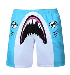 Новые летние повседневные шорты мужские акулы 3D шорты штаны с принтом Молодежные Небесно голубые шорты Homme пляжная одежда обшитые Мужские