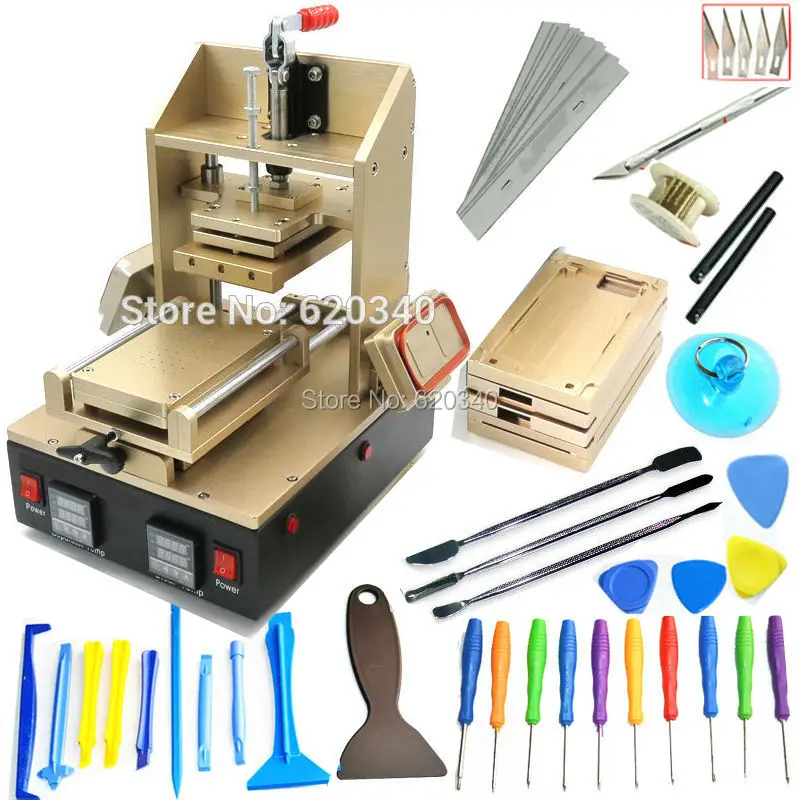 

5 in 1 Machine = Samsung Middle Bezel Splite + iPhone Frame Laminating + Vacuum Pump LCD Screen Separator + Glue Remover