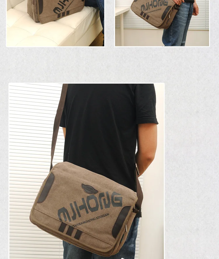 MANJIANGHONG, винтажная модная мужская сумка на плечо, холщовая сумка-мессенджер, мужская деловая сумка через плечо, с принтом, дорожная сумка