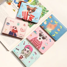 Корейская мода личности PU имя карты мультфильм девушка водительские права держатель карты 20 карт емкость школьные офисные принадлежности