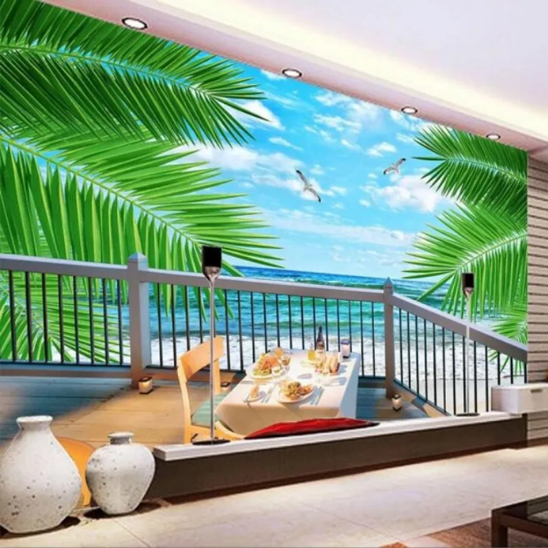 

Beibehang Custom 3D photo wallpaper sea view beach coconut wall covered mural 3D living room bedroom background wallpaper