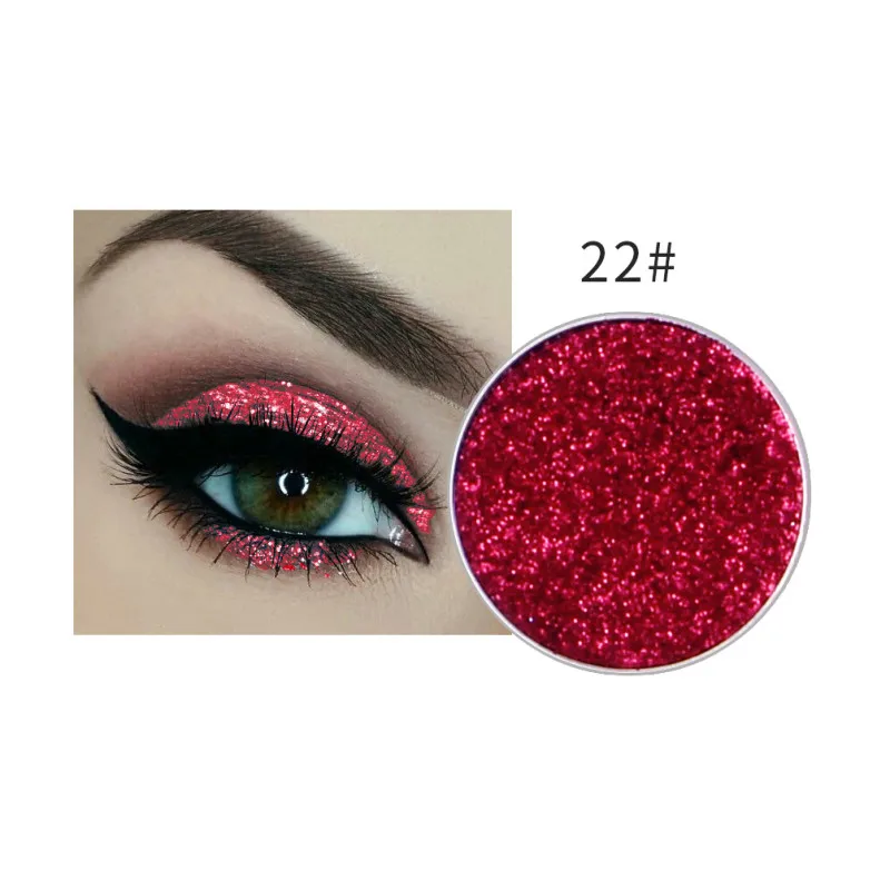 NICEFACE 1Pc Single Color Long-lasting Diamond Eyes Shadow Eye Glitter Shimmer Makeup Powder Monochrome Glitters 24colors TSLM1 - Цвет: 22