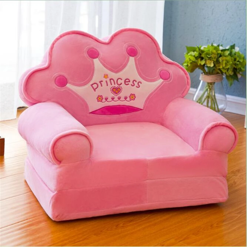 Детский мультяшный складывающийся диван, детские складные сидения в виде короны, кресло, детское кресло с наполнением, портативная детская