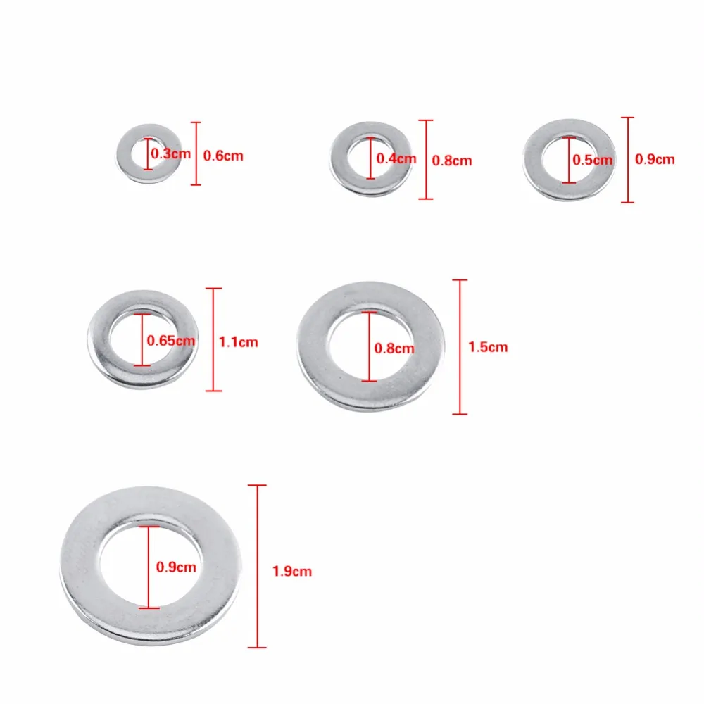 100 шт./компл. M3/M4/M5 шайба Нержавеющая сталь Метрические плоские шайбы винты оборудования