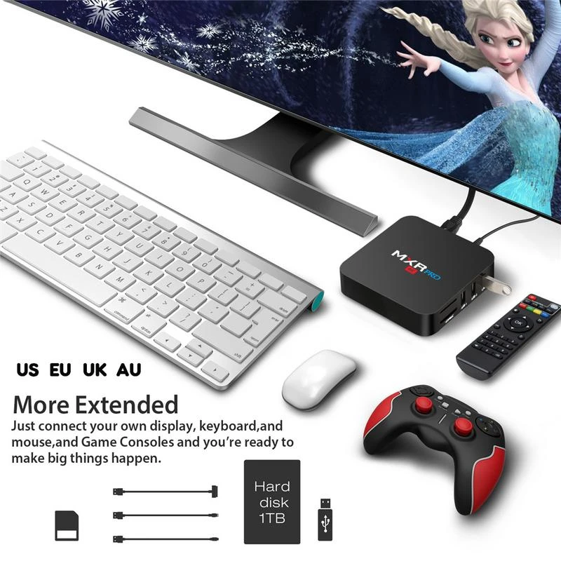 4 ГБ ОЗУ 32 Гб ПЗУ Max Mxr Pro Android 7,1 Smart Tv Box Rk3328 четырехъядерный 2,4 ГГц Wifi Vp9 H.265 Uhd Mxrpro 4K плеер