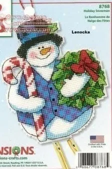 cs-2295 Cross Stitch Kit Holiday Snowman Wind Chimes Windbell Ornament Ornaments Dim 8768