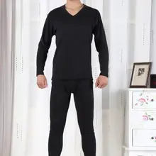 Мужской комплект нижнего белья, осенние мужские кальсоны с v-образным вырезом, тучное хлопковое термобелье, большие размеры XXL 3XL 4XL 5XL 6XL 7XL