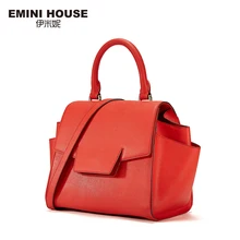 EMINI HOUSE Split Leather Shoulder Bag Fashion Trapeze Bag High Quality Women Messenger Bags Luxury Handbags Women Bags Designer
