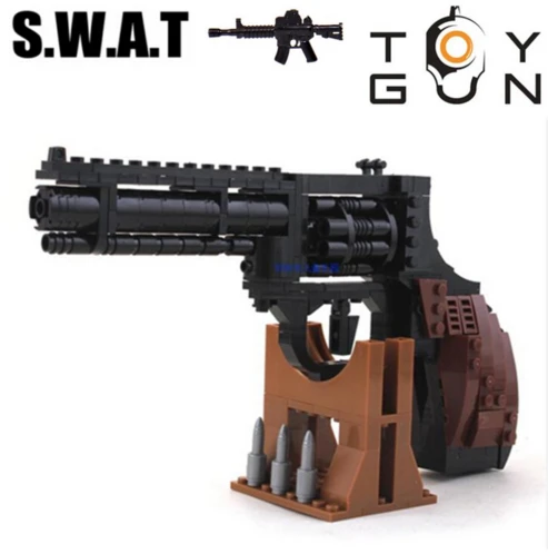P22511 Ausini SWAT Magnum Revolver Pistol Power GUN Arms Model Assembled Toy Brick Building Blocks Sets compatiable with lego enlighten fight inserted assembled building blocks 407 set brick black weapon compatible air gun block model pistol toy for boys