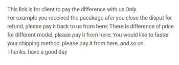 

For the purpose of Price Difference Pay back Only