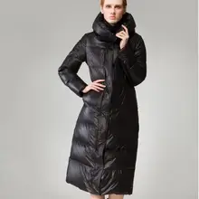 Длинное женское зимнее пуховое пальто с капюшоном, Женское зимнее пуховое пальто, размер S-10XL