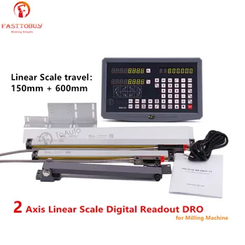 

150mm & 600mm 2 Axis Linear Scale Linear Encoder + Digital Readout DRO for Drill/EDM/Milling/Grinding/Lathe Machine