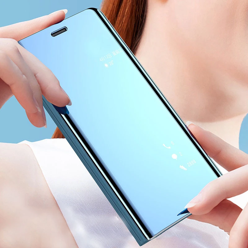 Для Huawei Mate 20 Pro 20X P20 P30 Чехол умный чехол Флип Прозрачный зеркальный вид Mate20 P 30 Mofi 360