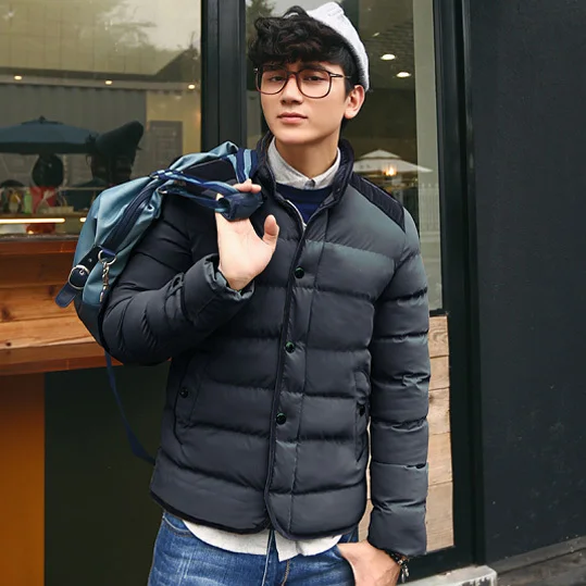 Winter Mens Cotton Down Jacket Korean Style Doudoune Men