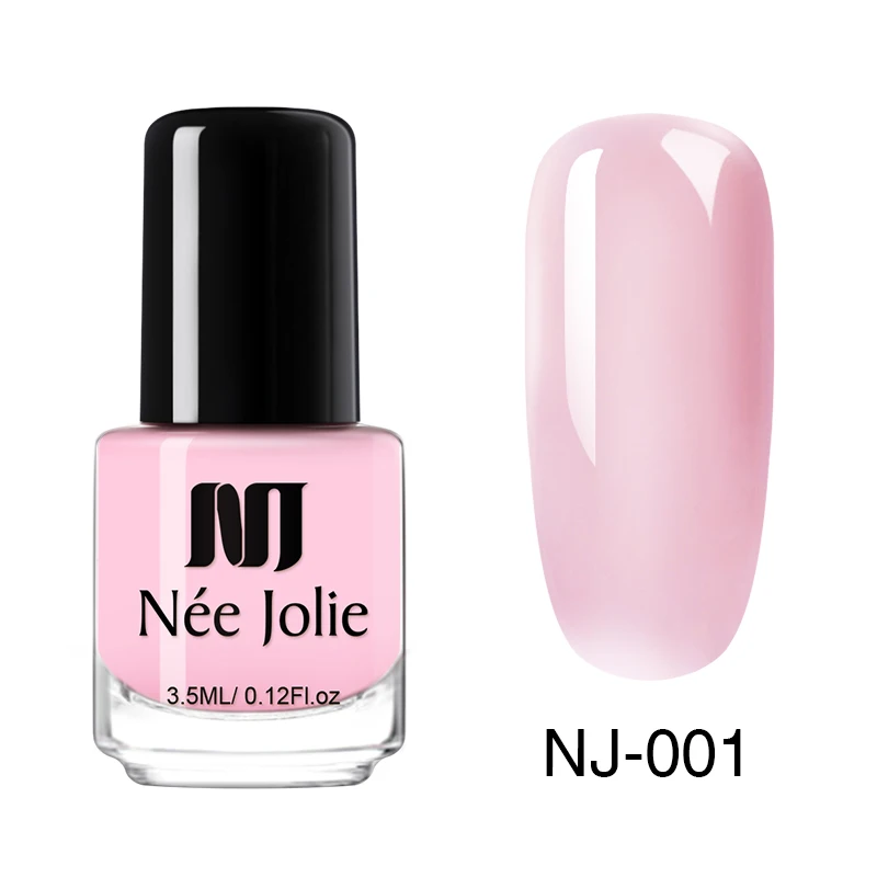 NEE JOLIE 3.5ml Candy Nude Color Nail Polish Fast Dry Semi-transparent Jelly Effect Environmental Nail Varnish - Цвет: Jelly NJ-001