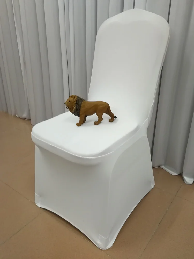 

100pcs White Lycra Spandex Polyester Chair Covers Universal Stretch for Wedding Event Party Decoration