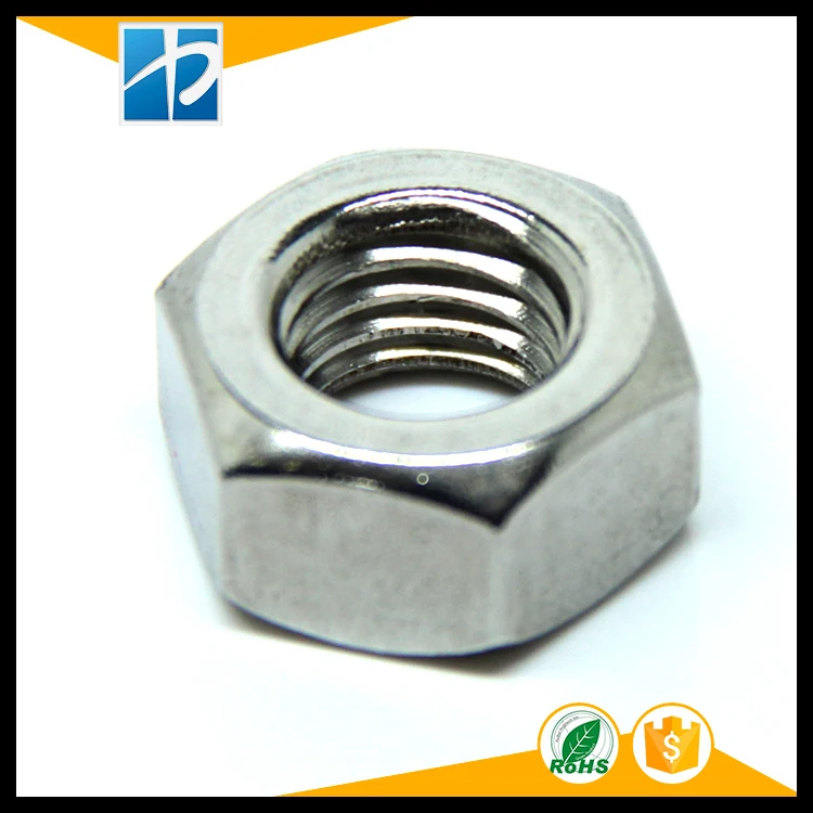M6 1.0 DIN934 standard thread Stainless Steel A2 Hex Nuts , Metric