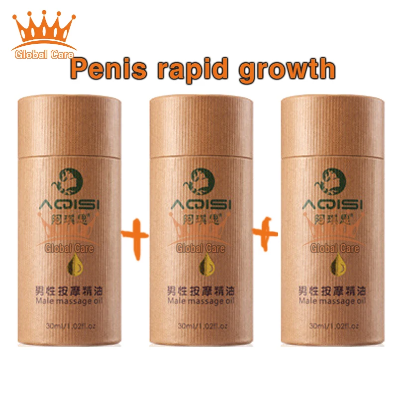 3 bottles authentic men oil penis enlargement product care pumps enlargers supplies topical powerful delay free