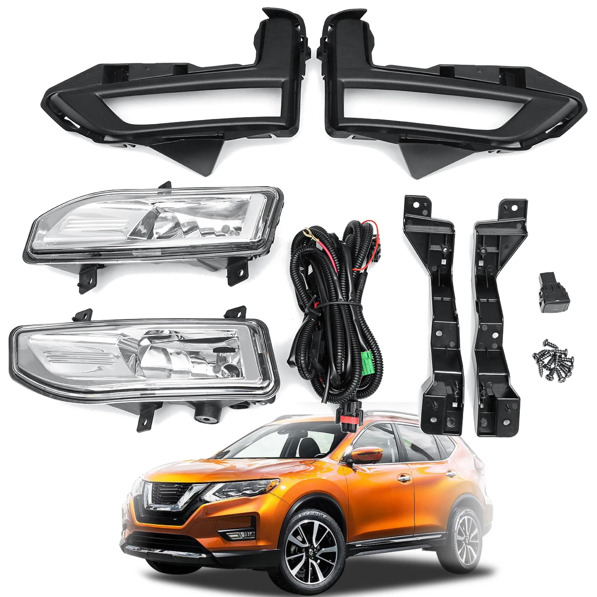 2018 Front Bumper Driving Spot Light Fog font b Lamp b font Assembly Kit for Nissan