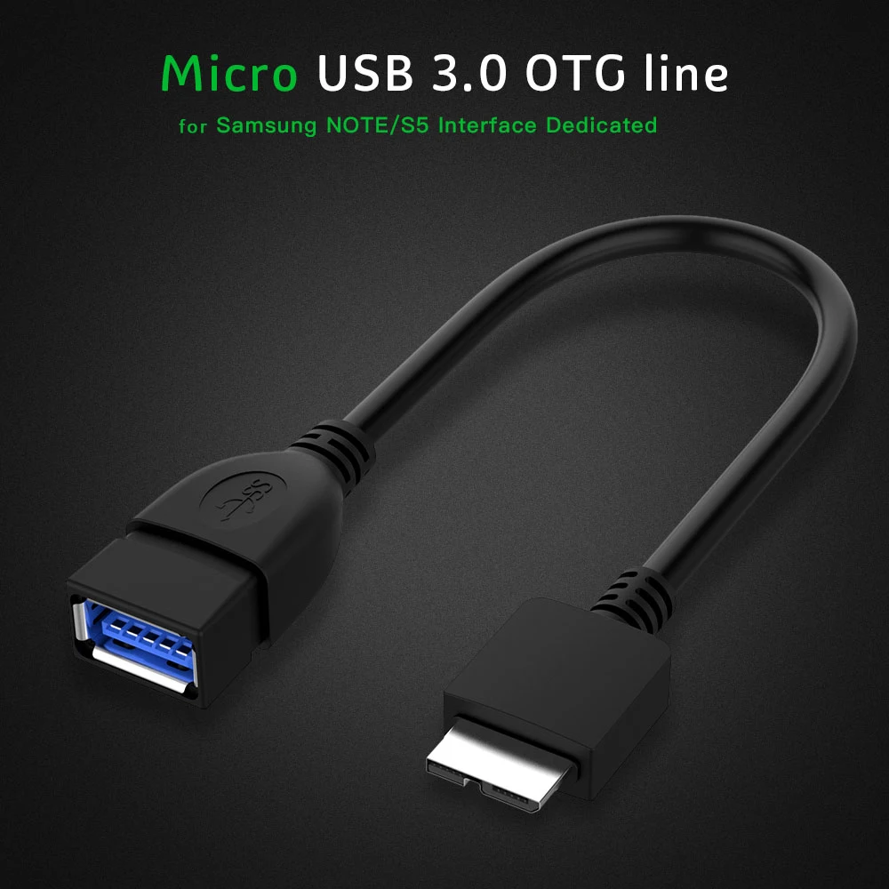 Супер скорость Micro B USB 3,0 кабель USB 3,0 A мама к Micro B папа OTG кабель для передачи данных 0,2 м для samsung Note3/S5 ПК Ноутбук Мобильный HDD