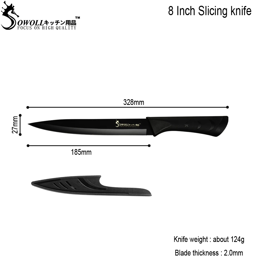 SOWOLL Нержавеющая сталь Ножи Кухня нож ножевые изделия утилита Santoku нарезки хлеба