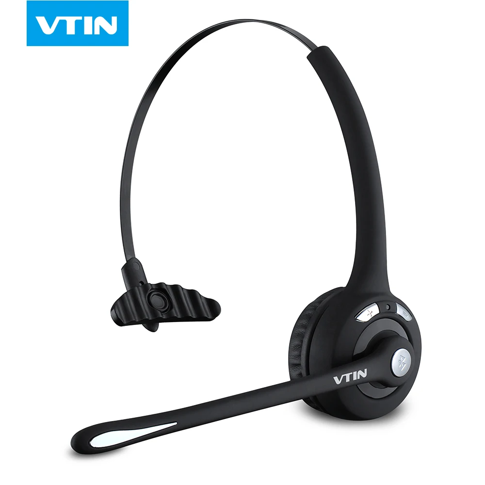 Online VTIN auricular profesional Bluetooth inalámbrico manos libres bluetooth auriculares negro Diadema con micrófono para dispositivos bluetooth