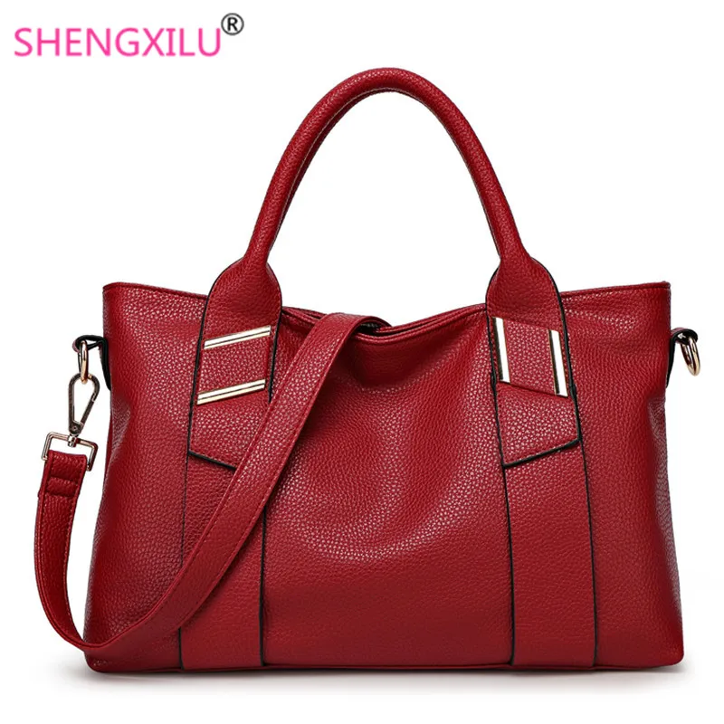 

Shengxilu Spring Women Handbags Fashion Brand Embossed Girls Shoulder Bags Big Red Female Bags Ladies Shopping Crossbody Bags
