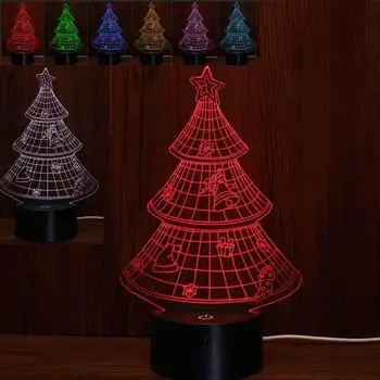 

Christmas Tree Night Light 3D Creative Touch Control Colorful LED Small Table Lamp