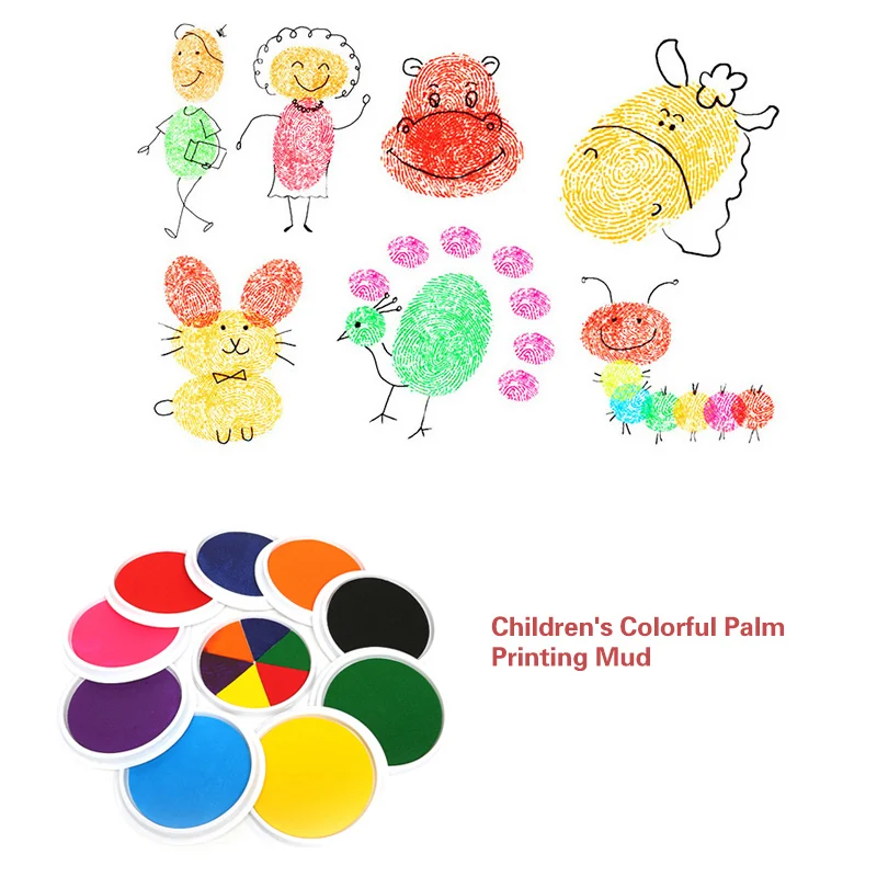 Забавная 6 цветов чернильная прокладка для печати Сделай Сам пальцевая живопись ремесло изготовление карт для применимых детских игрушек для роста