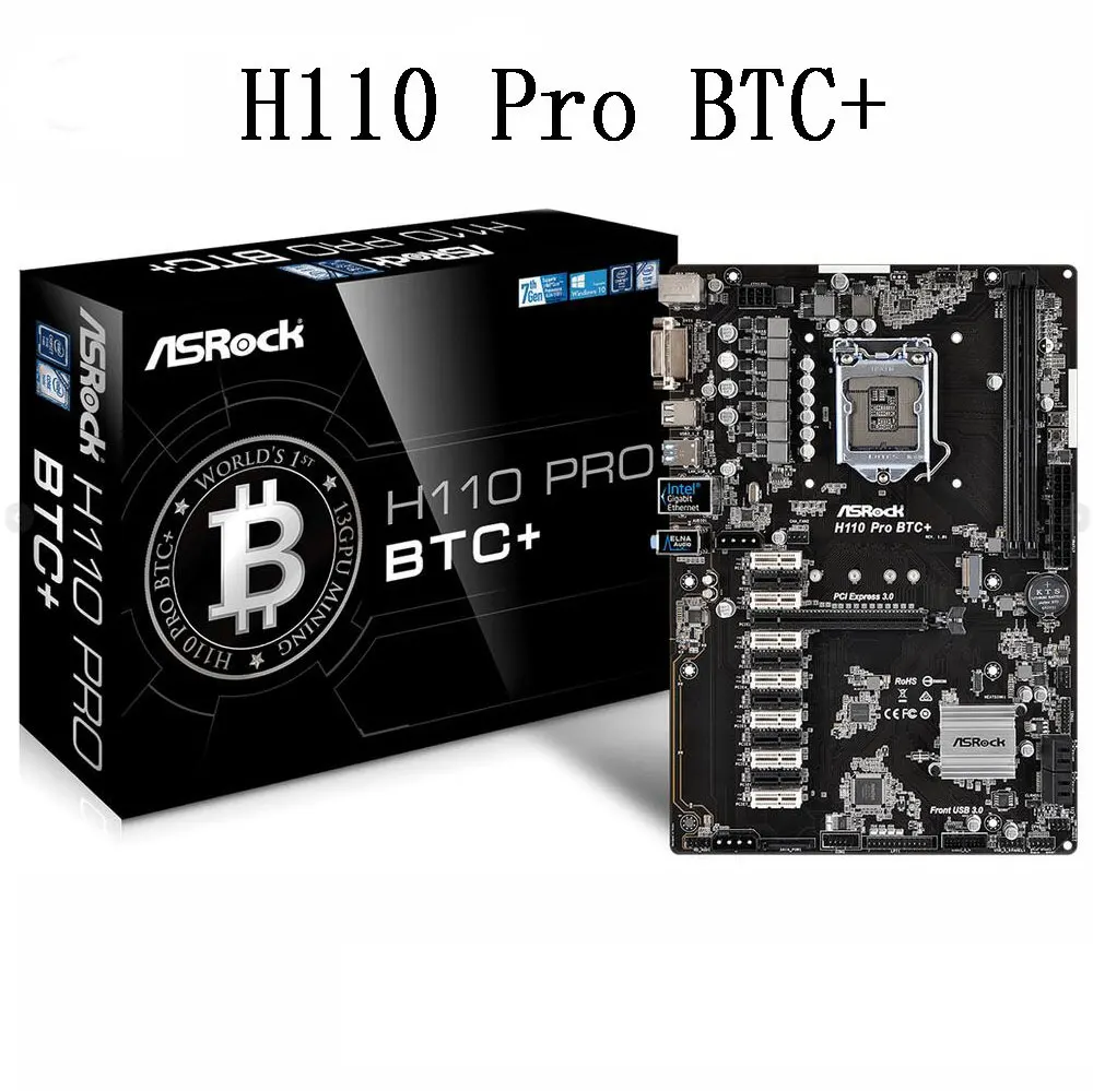 Us 485 43 New For Asrock H110 Pro Btc 13pcs Riser Card For B!   tc Miner Machine Bitcoin Support 14graphics 1151 Mining Mother!   board 13pcie On - 