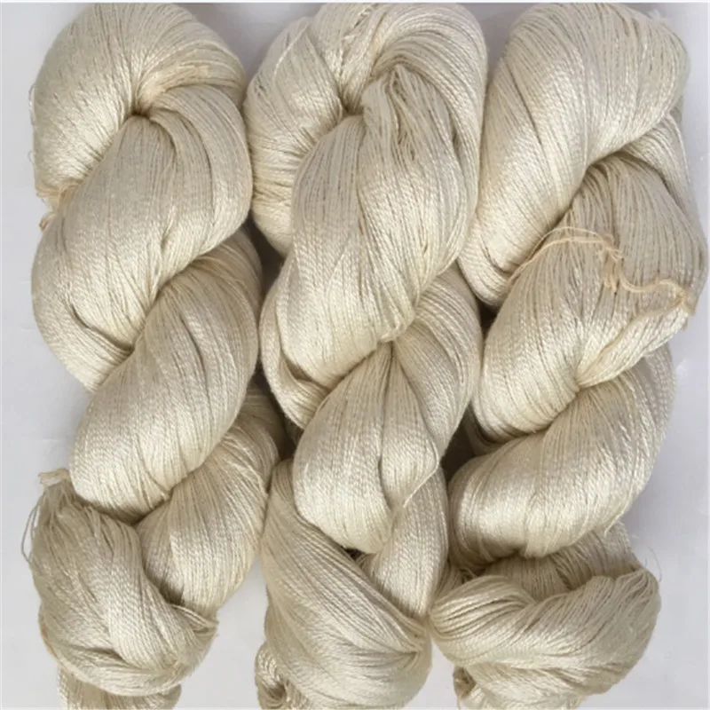 

hank silk yarn undyed natural 100% mumberry silk yarn hand knitting yarn raw white 5pieces / lot 500g