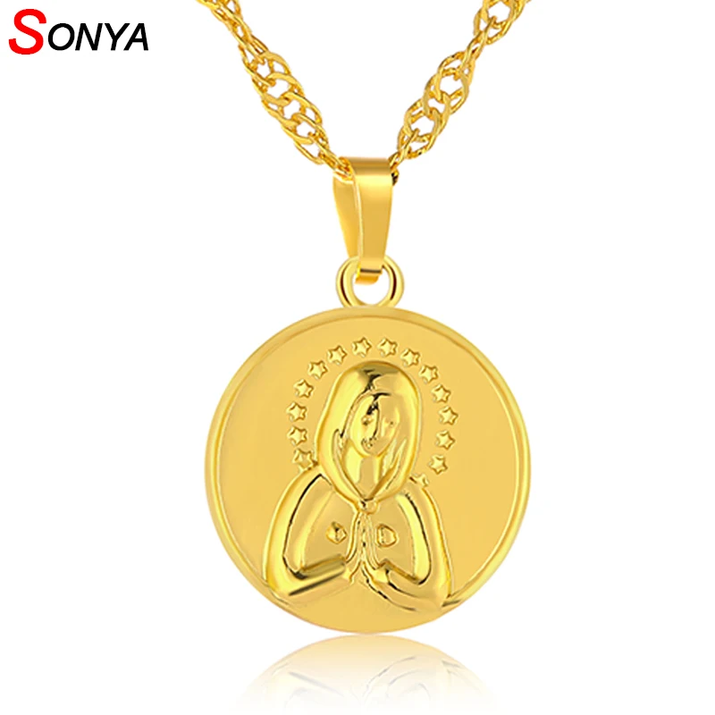 

SONYA Virgin Mary Pendant & Necklace For Women Gold Necklace Woman Christian Jewelry Wholesale Fashion Gifts Bijoux Femme