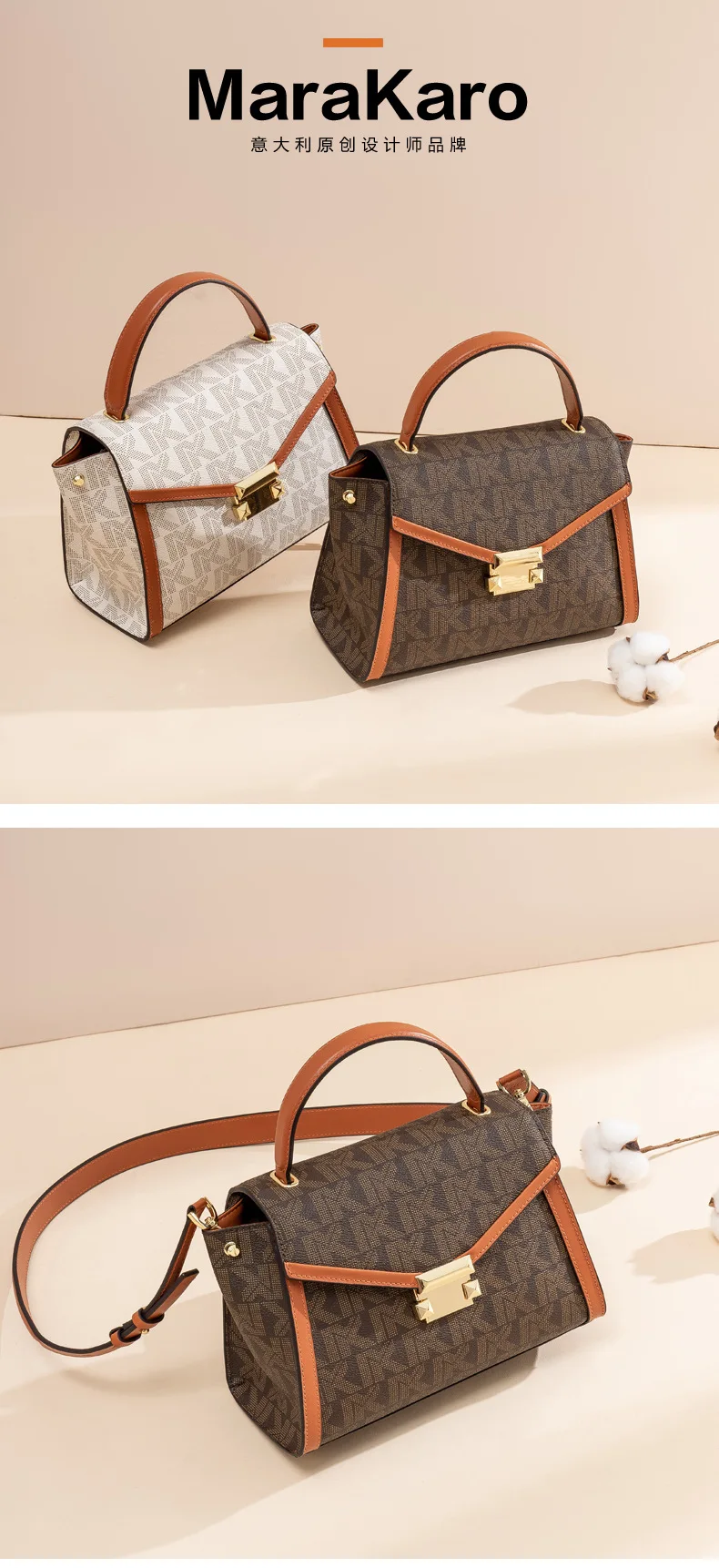 Fashion classic ladies handbag luxury brand style top-handle women messenger bags genuine leather