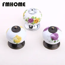 Rustico retro rural printing pumpkin ceramic drawer tv table knobs pulls bronze silver dresser kitchen cabinet cupboard handles