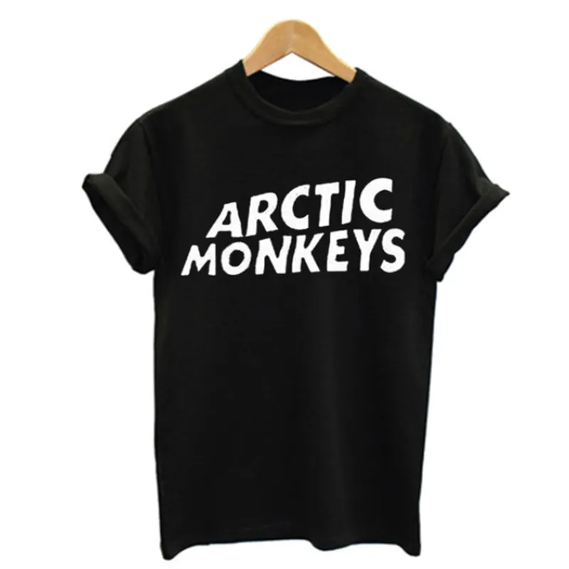 2018 летние ARCTIC MONKEYS черный белый цвет с принтом букв футболка Для женщин хипстер