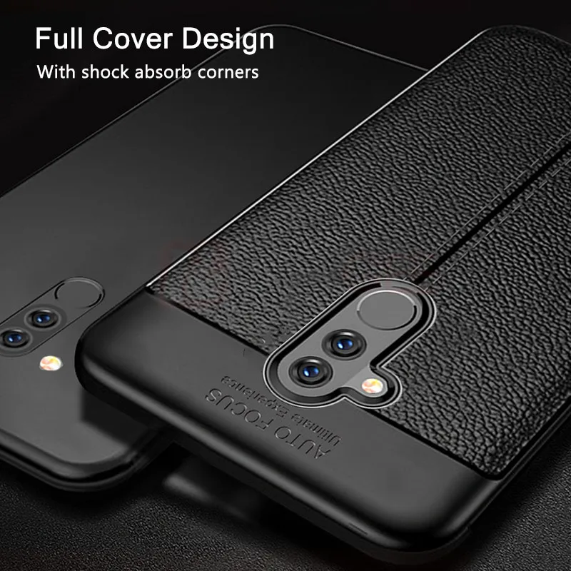 Чехол для Huawei Mate 20 Lite мягкий ТПУ бампер кожаная текстура силиконовый Прочный