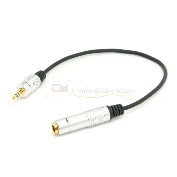 

100PCS/Audio Aux 6.35mm 1/4" Female to 3.5mm 1/8" Male Stereo Headphone Plug Adapter Converter Cable 20cm