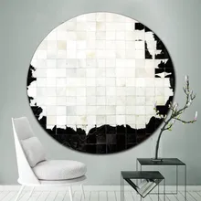 Американский стиль круглый образный натуральный воловья кожа ковер пэтчворк, натуральная коровья кожа меховой ковер для гостиной украшения спальни ковер