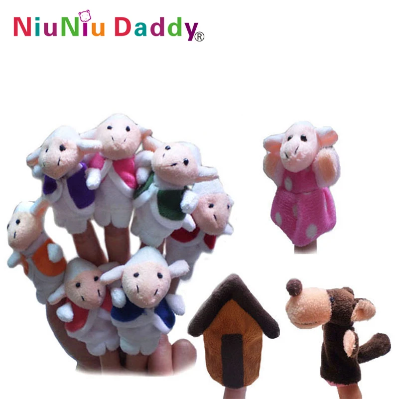 

5 Sets wholesale 10pcs/set The fairy tale finger puppets The Wolf and Seven Little Goats (The Wolf and Seven Little kids