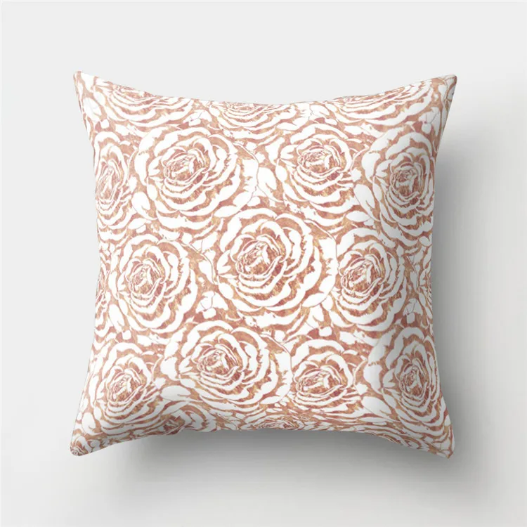Наволочка для подушки из розового золота, розовая подушка с геометрическим мрамором, декоративный полиэфирный чехол для подушки Coussin de Salon Kussenhoes 40552 - Цвет: BZ8