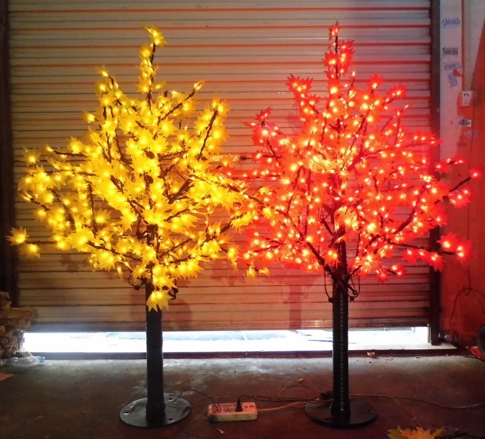 

Free ship 636 LEDs 5ft Height LED Maple Tree LED Christmas Tree Light Waterproof 110/220VAC RED/Yellow Color Outdoor Use