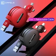 Cafele 3 in 1 Retractable USB Cable 8 Pin Micro Type C USB cable for iPhone huawei xiaomi samsung 150cm Data Sync USB Cable Cafele 3 in 1 Retractable USB Cable 8 Pin Micro Type C USB cable for iPhone huawei xiaomi samsung 150cm Data Sync USB Cable
