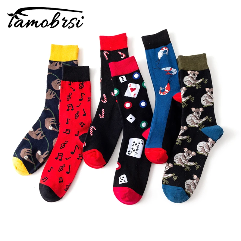 

Funny Crazy Hipster Winter Women Streetwear New Happy Socks Tide Brand Poker Music Symbols Men's Cotton Thick Warm Socks Sox