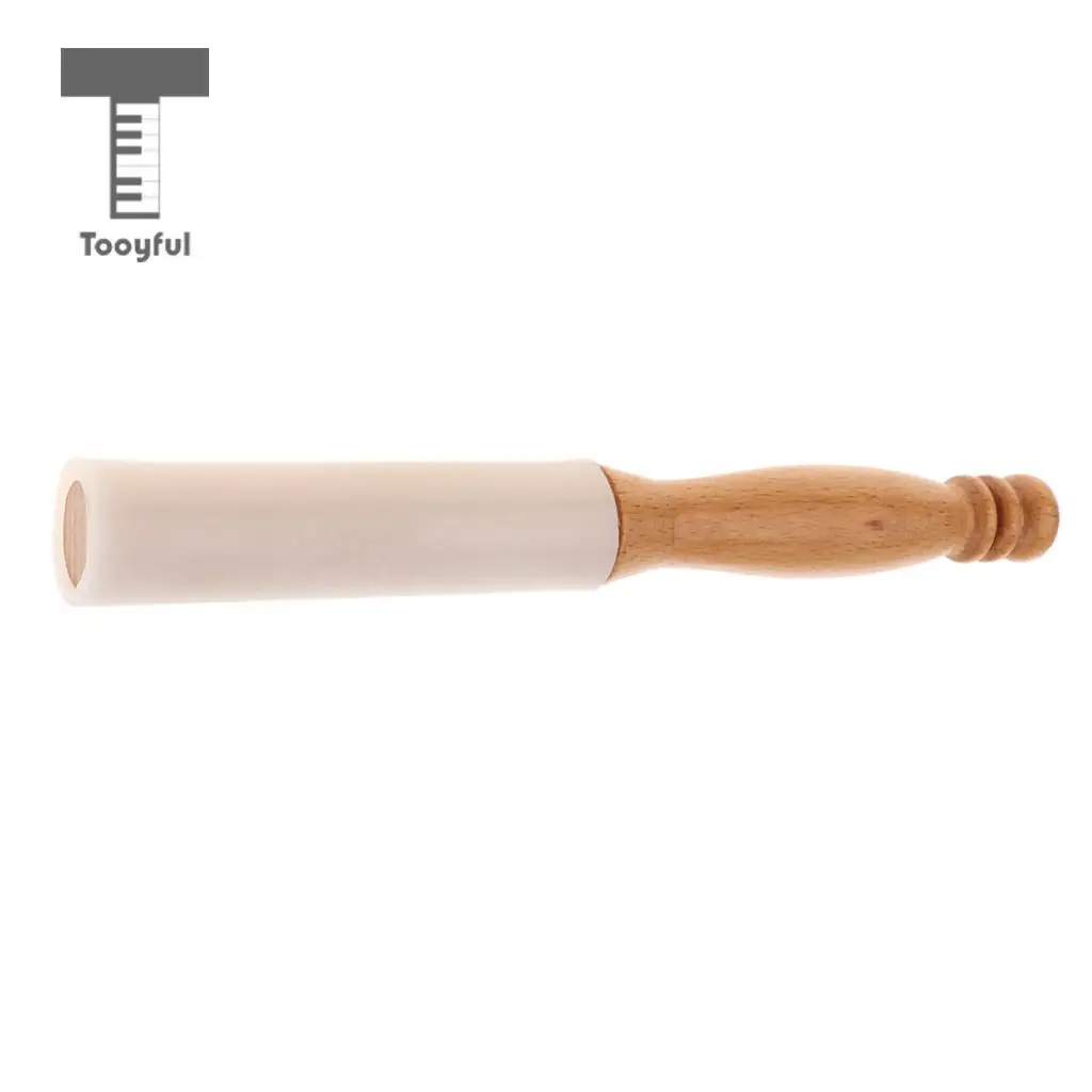 Tooyful Rubber Mallet Stick Beater Wood Handle Musical Pyramid Mallet Tool Crystal Singing Bowl Accessory 24.2cm/9.52inch