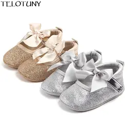 2019 искусственная кожа для маленьких девочек обувь Мокасины обувь лук бахрома мягкая подошва Нескользящие обувь для младенцев ye11.8
