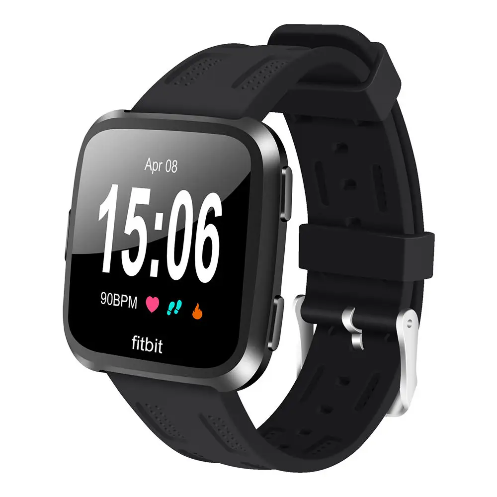 Спортивный мягкий силиконовый ремешок для часов Fitbit Versa сменный смарт Браслет