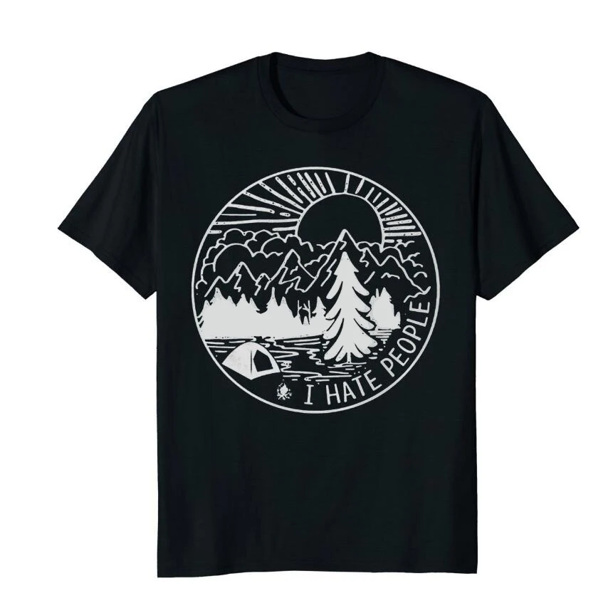 

New Funny Camping Shirt I Hate People Camping Lovers T-Shirt Graphic Tee women fashion graphic tumblr casual unisex goth tops