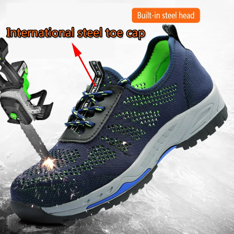 Fashion Fly Woven Labor Insurance Shoes Anti-smashing Anti puncture Steel Head Safety Shoes Mesh Breathable Deodorant Work Boots Fashion Fly Woven Labor Insurance Shoes Anti-smashing Anti puncture Steel Head Safety Shoes Mesh Breathable Deodorant Work Boots