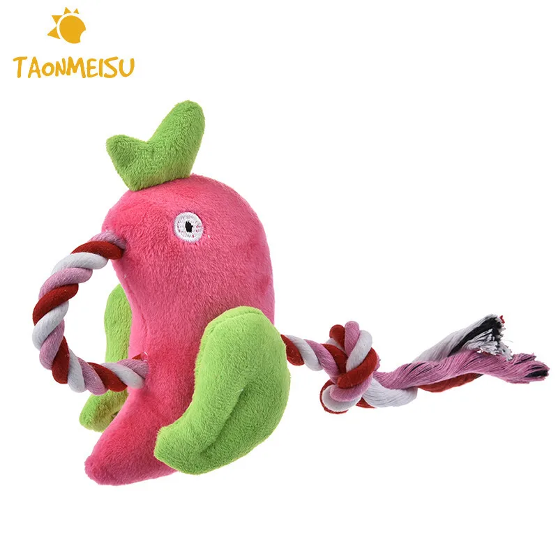 Plush Little Bird Knotted Pet Dog Rope Toys Pet Puppy Chew Cotton Rope