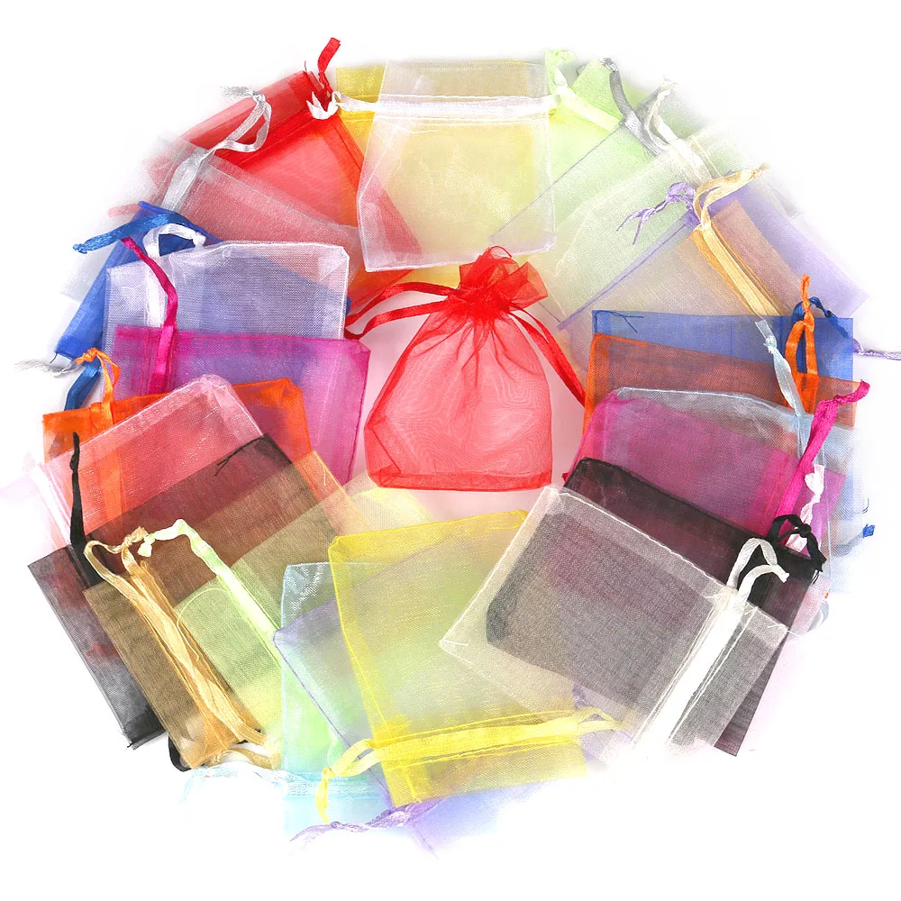 50PCS 7x9cm Jewelry Packaging Bag Wholesale Drawable Small Organza Bags Kids Gifts /Wedding ...